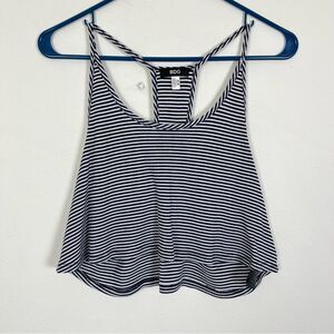 BDG Navy Blue & White Striped Crop Top- Size Medium